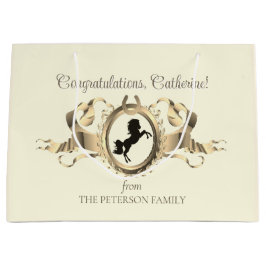 Elegant Chic Ekvestrian Ribbon Vapensköld Namn