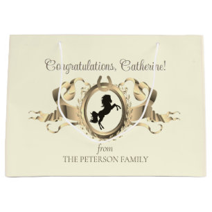 Elegant Chic Ekvestrian Ribbon Vapensköld Namn