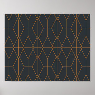 Elegant, chic, enkel, lyxig mönster-konst poster