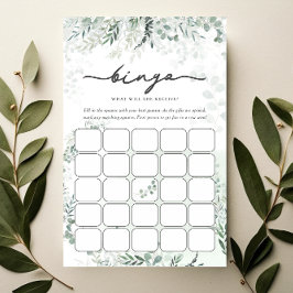 Elegant Chic Eucalyptus Botaniskt Bingo-spelkort
