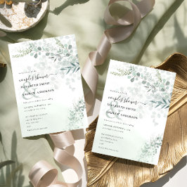 Elegant Chic Eucalyptus par Shower Inbjudningar