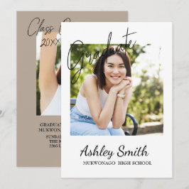 Elegant Chic Examen Invitation Inbjudningar