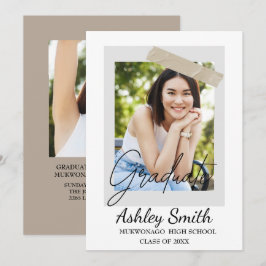 Elegant Chic Examen Invitation Inbjudningar
