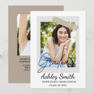 Elegant Chic Examen Invitation Inbjudningar