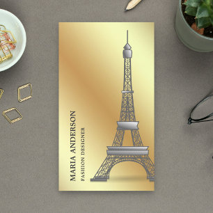 Elegant Chic Fals Guld Folie Paris Eiffeltornet Visitkort