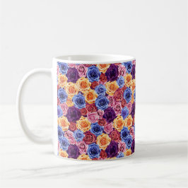 Elegant Chic Färgglada Stylish Moderna Rosor Kaffemugg