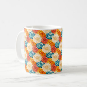 Elegant Chic Färgglada Stylish Moderna Rosor Kaffemugg