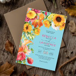 Elegant chic färglös vår blommigt bröllop inbjudningar