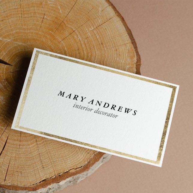 Elegant chic faux foil guld blankt lyx visitkort (Elegant chic faux foil gold plain white luxury business card)