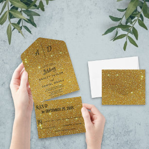 Elegant chic finare guldklassi guld glitter