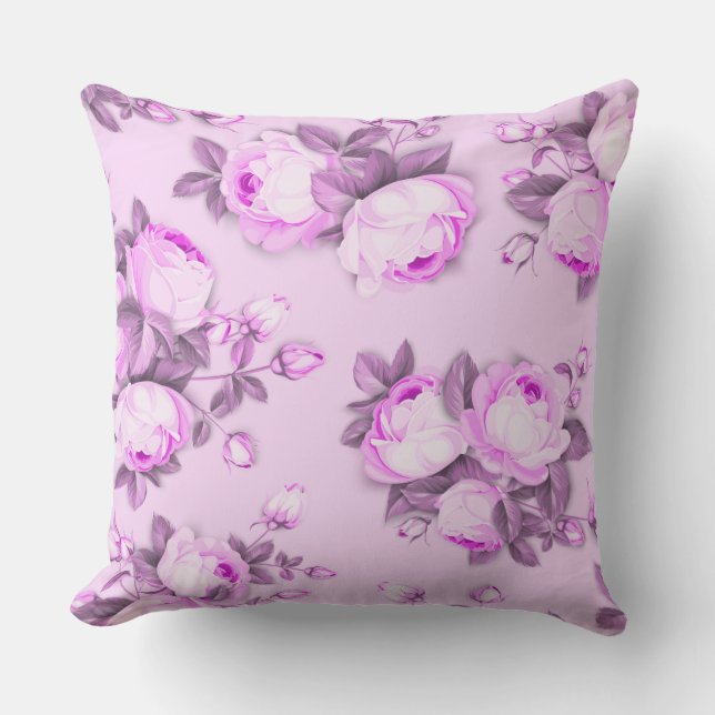 Elegant chic floral kudde (Framsida)