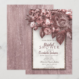 Elegant Chic Flowers Burgundy-Möhippa Inbjudningar