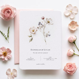 Elegant Chic Flowers Round Corner Stil Bröllop Inbjudningar
