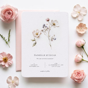 Elegant Chic Flowers Round Corner Stil Bröllop Inbjudningar