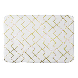 Elegant Chic Geometric Guld White Badrumsmatta