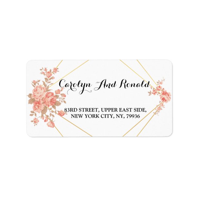 Elegant chic Geometric Modern Ram Address Label Adressetikett (Framsidan)