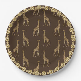 Elegant Chic Giraffe Snyggt Guld Rhinestone Glam