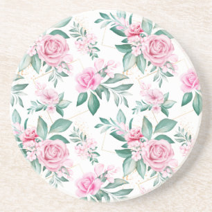 Elegant Chic Girly Rosa Blommigt Underlägg