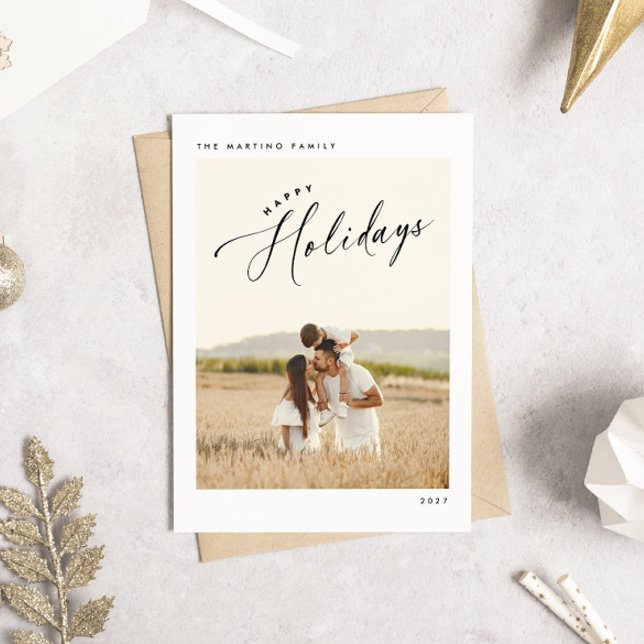 Elegant Chic Glad helg Photo jul Card Julkort (Skapare uppladdad)