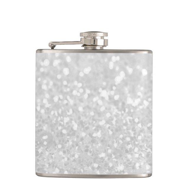 Elegant chic glamor Vitt falskt glitter Fickplunta (Framsidan)