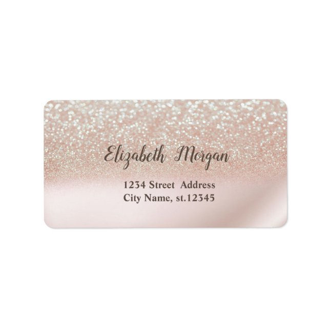 Elegant Chic Glitter Ombre Bokeh Adressetikett (Framsidan)