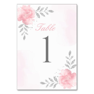 elegant chic glitter rosa blomster flicka baby sho bordsnummer
