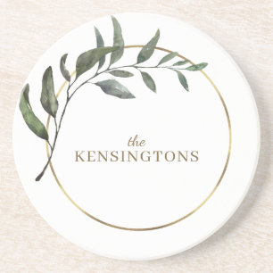 Elegant Chic Gold Foil Eucalyptus Greenery Underlägg