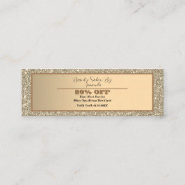 Elegant Chic Golden Foil Glittery Glam Rabatt Mini Visitkort