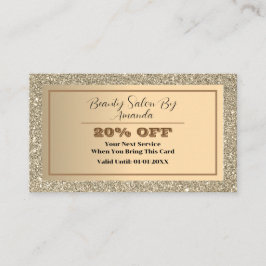 Elegant Chic Golden Foil Glittery Glamous Salon Rabattkort