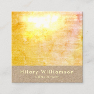 Elegant Chic Golden Gult Grunge Kraft Fyrkantigt Visitkort