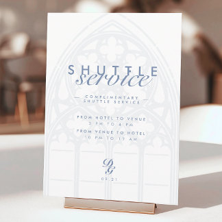 Elegant Chic Gothic Bröllops Shuttle Service Skylt
