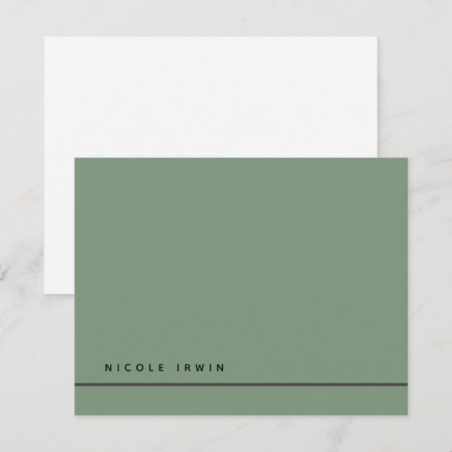 Elegant Chic Gräns Modern Brevpapper Anteckningskort (Fram/baksida)