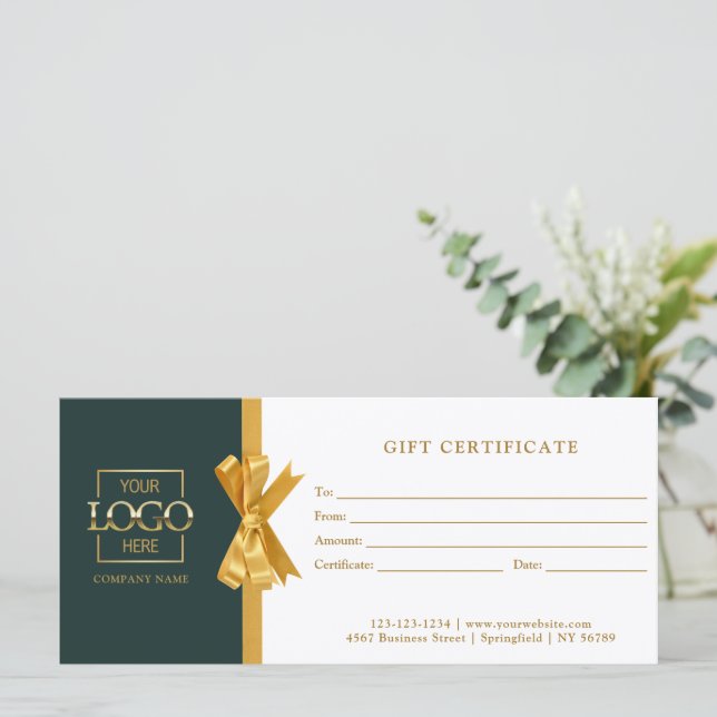 Elegant Chic Grön Guld Företagets Presentkort (Stående Fram)