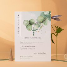 Elegant Chic Grönt Eucalyptus Bröllop Guld accente