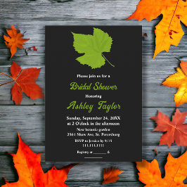 Elegant Chic Grönt Höst löv svart Möhippa Inbjudningar