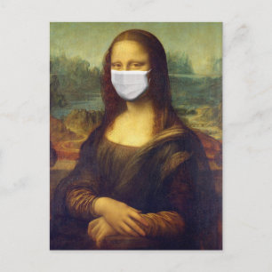 Elegant Chic Grönt Mona Lisa Covid 19 målning Vykort