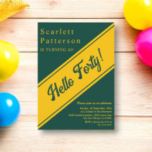 Elegant Chic Grönt och Guld lyx 40:e födelsedagen