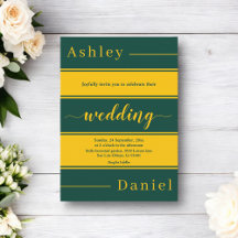 Elegant Chic Grönt och Guld Rand lyx Bröllop