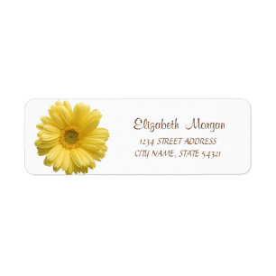 Elegant Chic, Gul Margareta Adressetikett Returadress Etikett