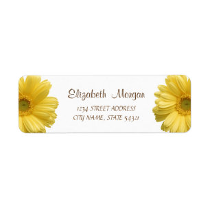 Elegant Chic, Gul Margretet Adressetikett Returadress Etikett