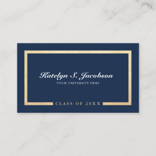 Elegant chic guld blå studenten, klass namn ca