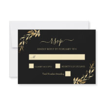 Elegant Chic Guld Black Eucalyptus Foliage Bröllop
