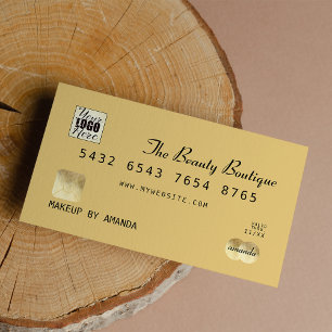 Elegant Chic Guld Black Luxury Kredit Card Logotyp Visitkort