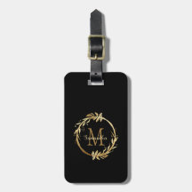 Elegant Chic Guld Black Monogram Namn