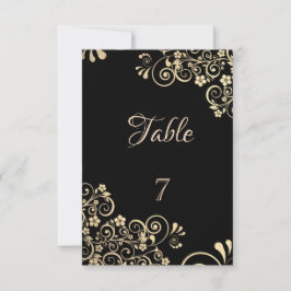 Elegant Chic Guld Blommor Bord Kort