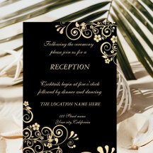 Elegant Chic Guld Blommor Bröllopsmottagning