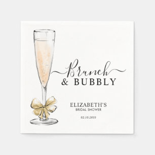 Elegant Chic Guld Brunch och Bubbly Bröllopsfest Pappersservett