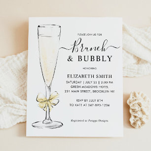 Elegant Chic Guld Brunch och Bubly Möhippa