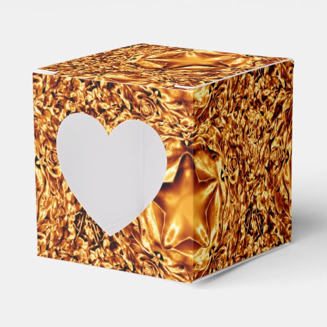 Elegant Chic Guld Copper-julstjärten Shiny Presentaskar (Framsidan Sidan)