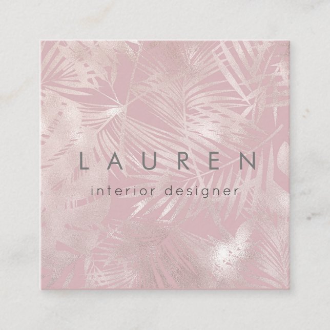 Elegant chic guld faux foil Affärskort Fyrkantigt Visitkort (Framsida)